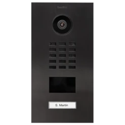 DoorBird Flush Mount IP Video Door Station, 1 Call Button, Brushed Titanium